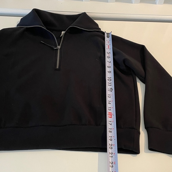 SPANX Air Essentials Quarter Zip Pullover Sweatshirt Black Size Medium - Picture 7 of 8
